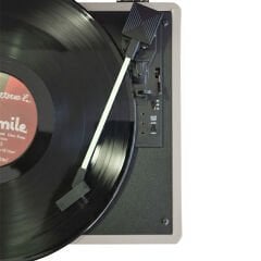 Record Master RM-311 Açık Gri Renkli Pikap - Tüm Plaklar İle Uyumlu - Power Bank lere Bağlanarak Kullanılabilme