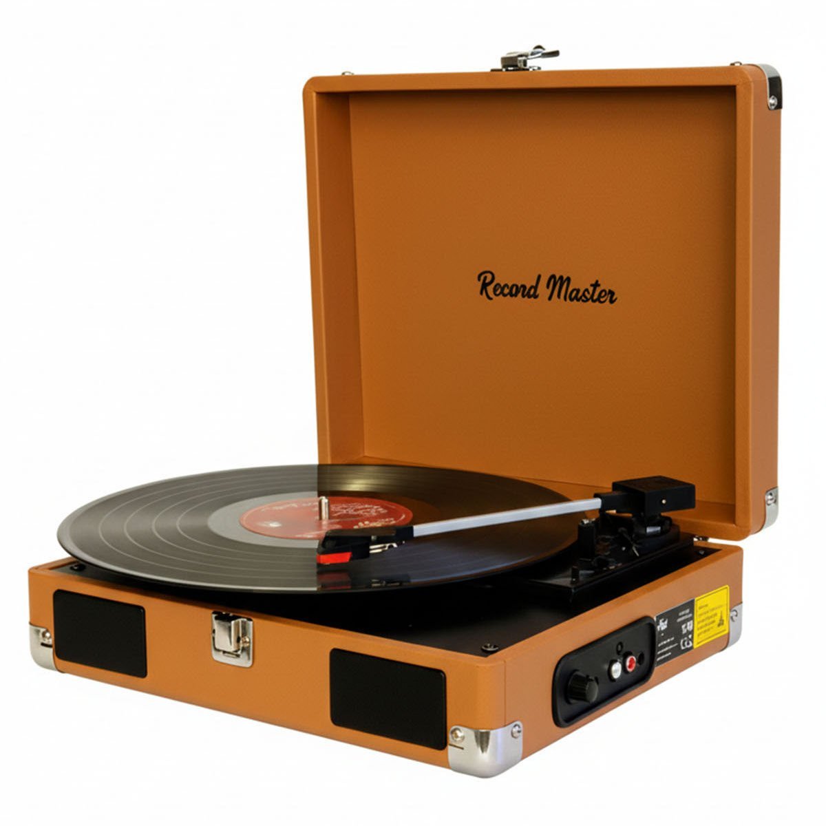 Record Master RM-311 Kahverengi Renkli Pikap - Tüm Plaklar İle Uyumlu - Power Bank lere Bağlanarak Kullanılabilme