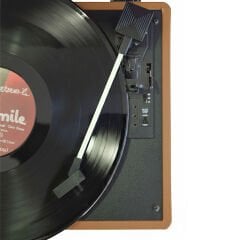 Record Master RM-311 Kahverengi Renkli Pikap - Tüm Plaklar İle Uyumlu - Power Bank lere Bağlanarak Kullanılabilme