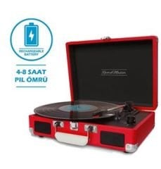 Record Master T310CH Şarj Özellikli Pikap - 33, 45, 78 Devir T310CH- KIRMIZI