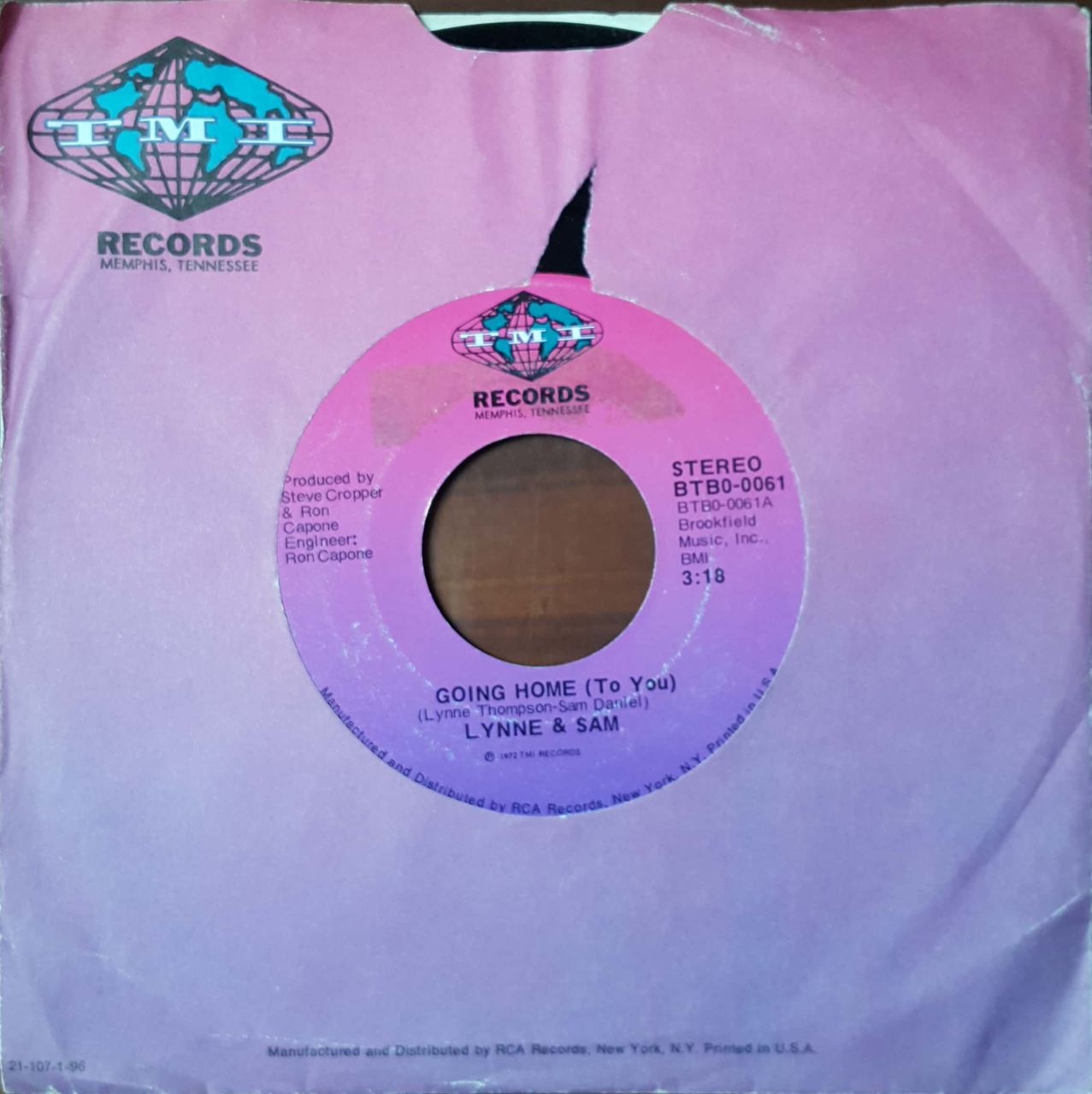 Lynne & Sam Going Home (To You) 45lik Plak