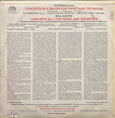 Ravel Concerto for Piano Bartokk Concerto No.1 LP Plak