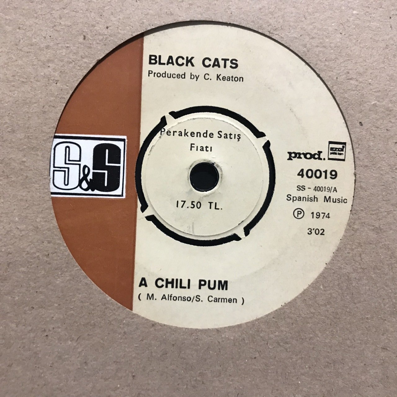 Black Cats A Chili Pum 45lik Plak