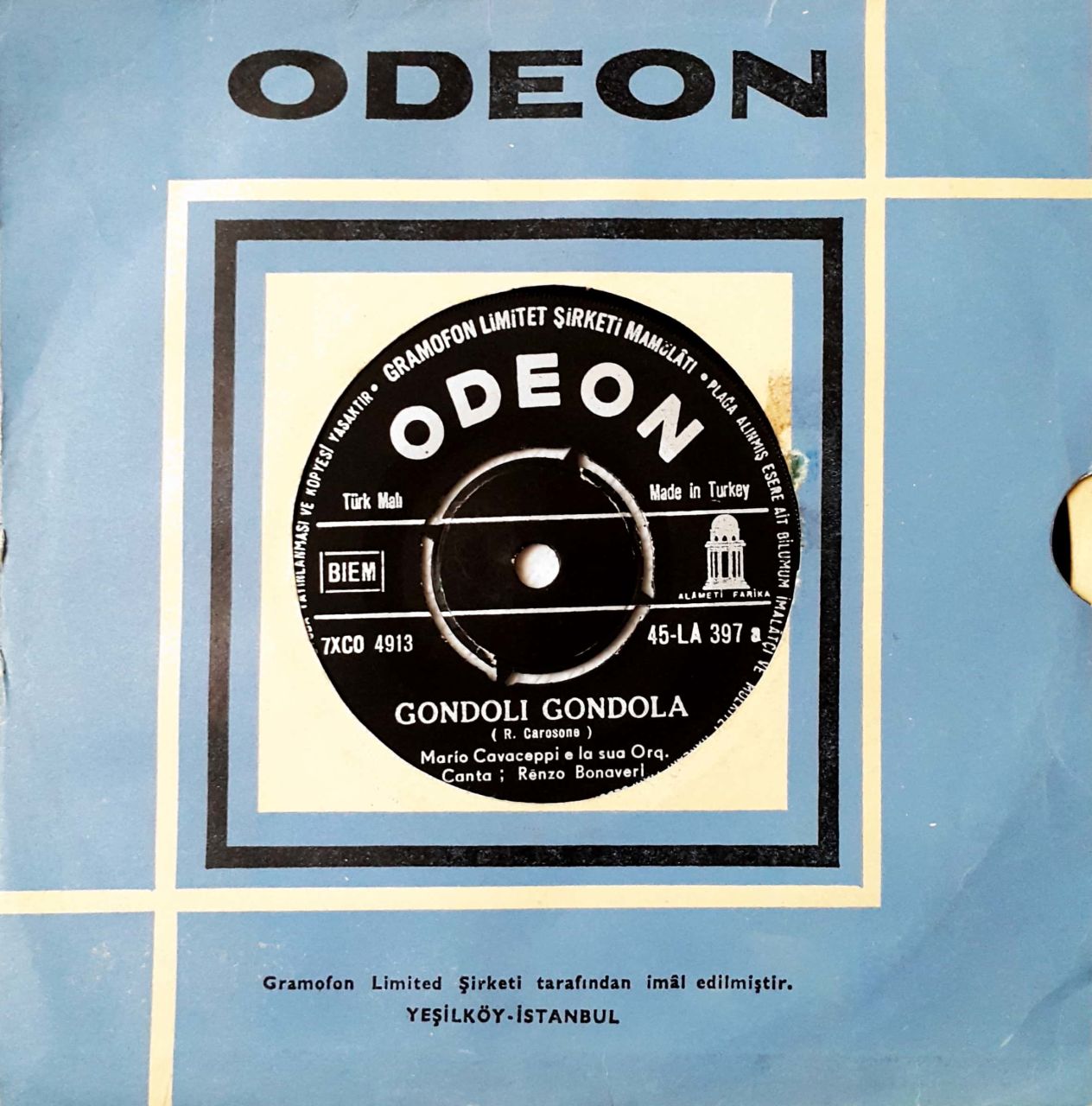 Mario Cavaceppi  La Suna Orq Gondoli Gondola 45lik Plak