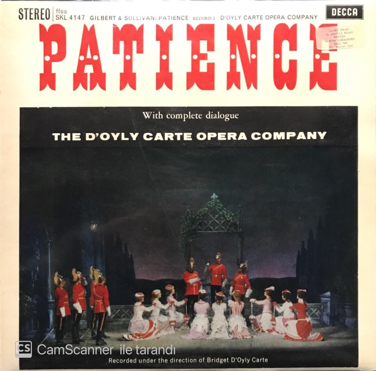 Gilbert And Sullivan Patience 2 Plaklık Set LP Klasik Plak