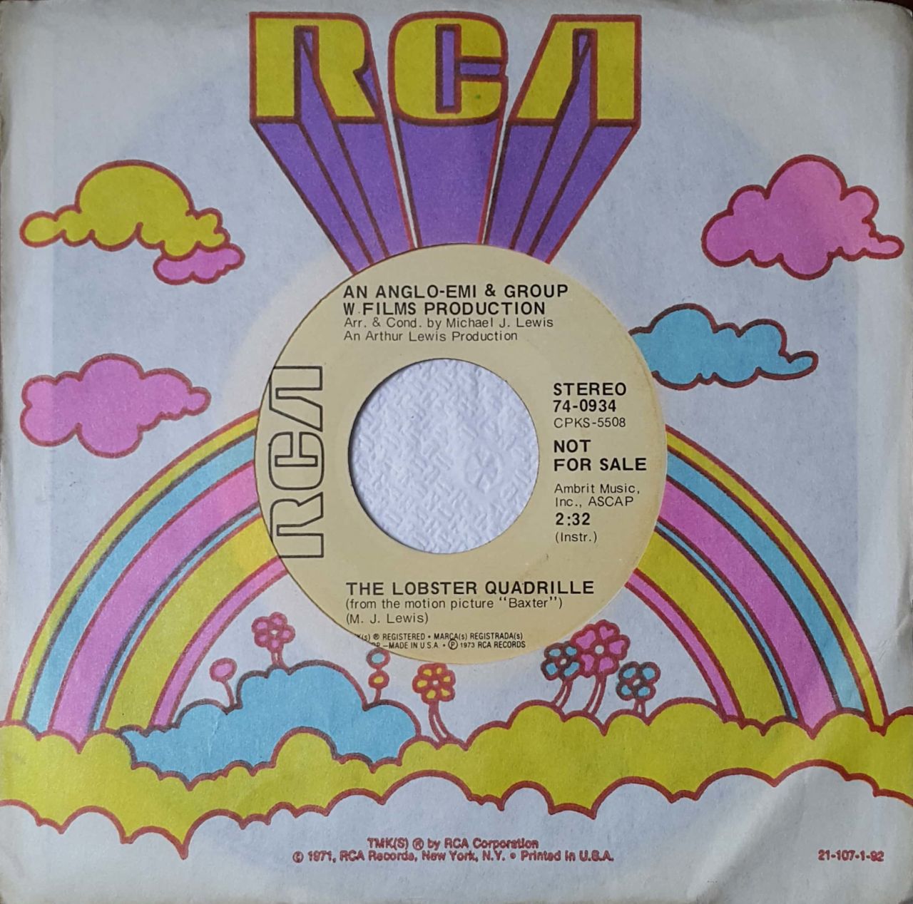 An Anglo - Emi & Group W. Films Production The Lobster Quadrille 45lik Plak