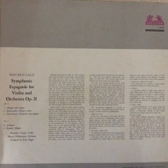 Eduard Lalo Symphonie Espagnole LP Plak