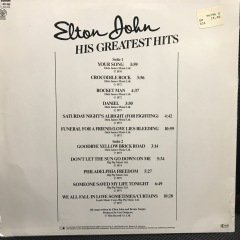 Elton John His Greatest Hits LP Plak