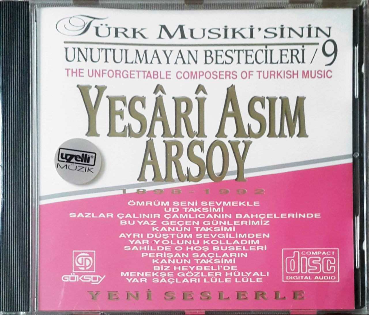 Türk Musiki'sinin Unutulmayan Besteleri/9 Yaseri Asım Arsoy CD