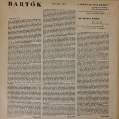 Bartok The Wooden Prince LP Plak