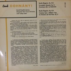 Dohnanyı Ernö Ruralia Hangarica Op.32 LP Plak