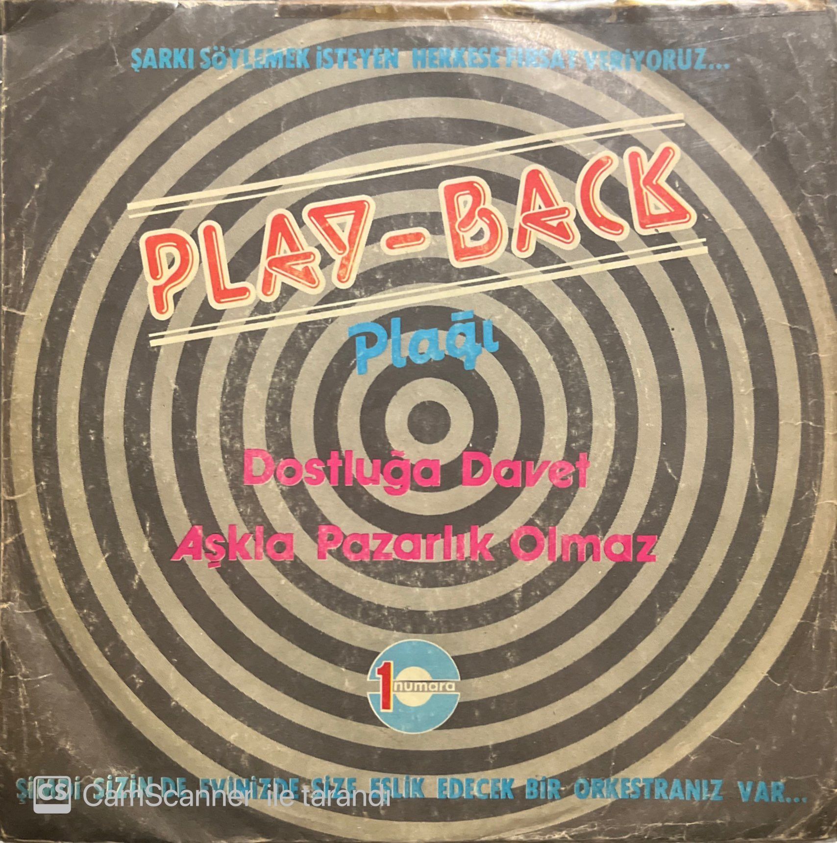 Play-Back Dostluğa Davet 45lik Plak