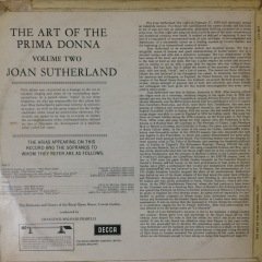Joan Sutherland Art Of The Prima Donna Vol 2 LP Plak