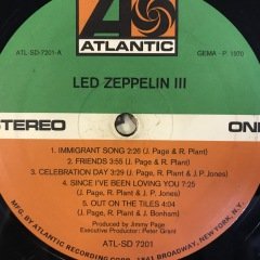 Led Zeppelin 3 LP Plak
