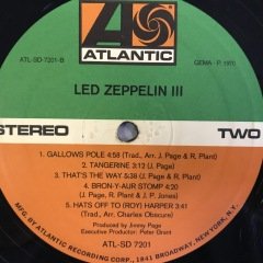 Led Zeppelin 3 LP Plak