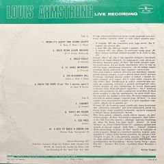 Louis Armstrong Live Recording LP Plak