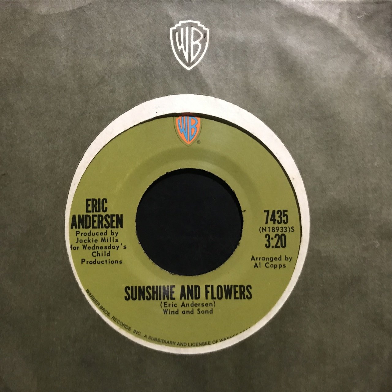 Eric Andersen Sunshine And Flowers 45lik Plak