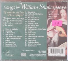 Songs For William Shakespeare CD