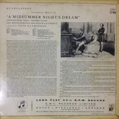 Mendelssohn A Midsummer Night's Dream LP Plak