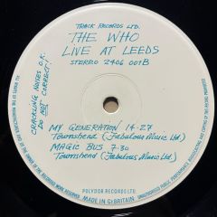 The Who Live At Leeds LP Plak
