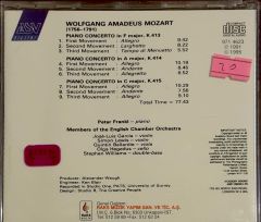 Wolfgang Amadeus Mozart  3Piano Concerti Cd
