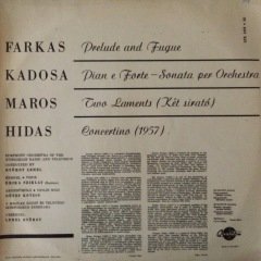 Farkas Hungarian Contemporary Music LP Plak