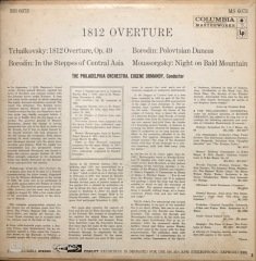1812 Overture The Philadelphia Orchestra LP Klasik Plak