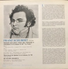 Franz Schubert Quintette La Truite LP Klasik Plak