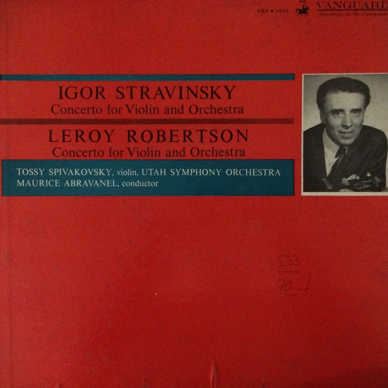 Igor Stravinsky Leroy Robertson LP Plak