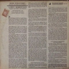 Igor Stravinsky Leroy Robertson LP Plak