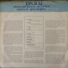 Emilia Petrescu Cironeanu Recital LP Plak