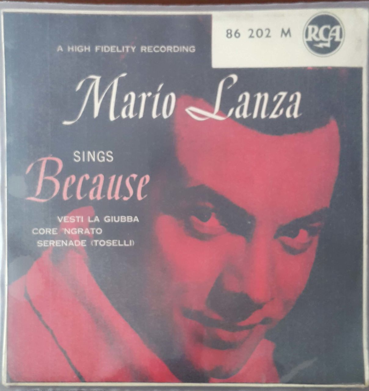 Mario Lanza Face No 1 Because, Paillasse 45lik Plak