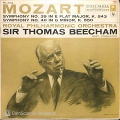 Sir Thomas Beecham Mozart Symphony No.39 LP Klasik Plak