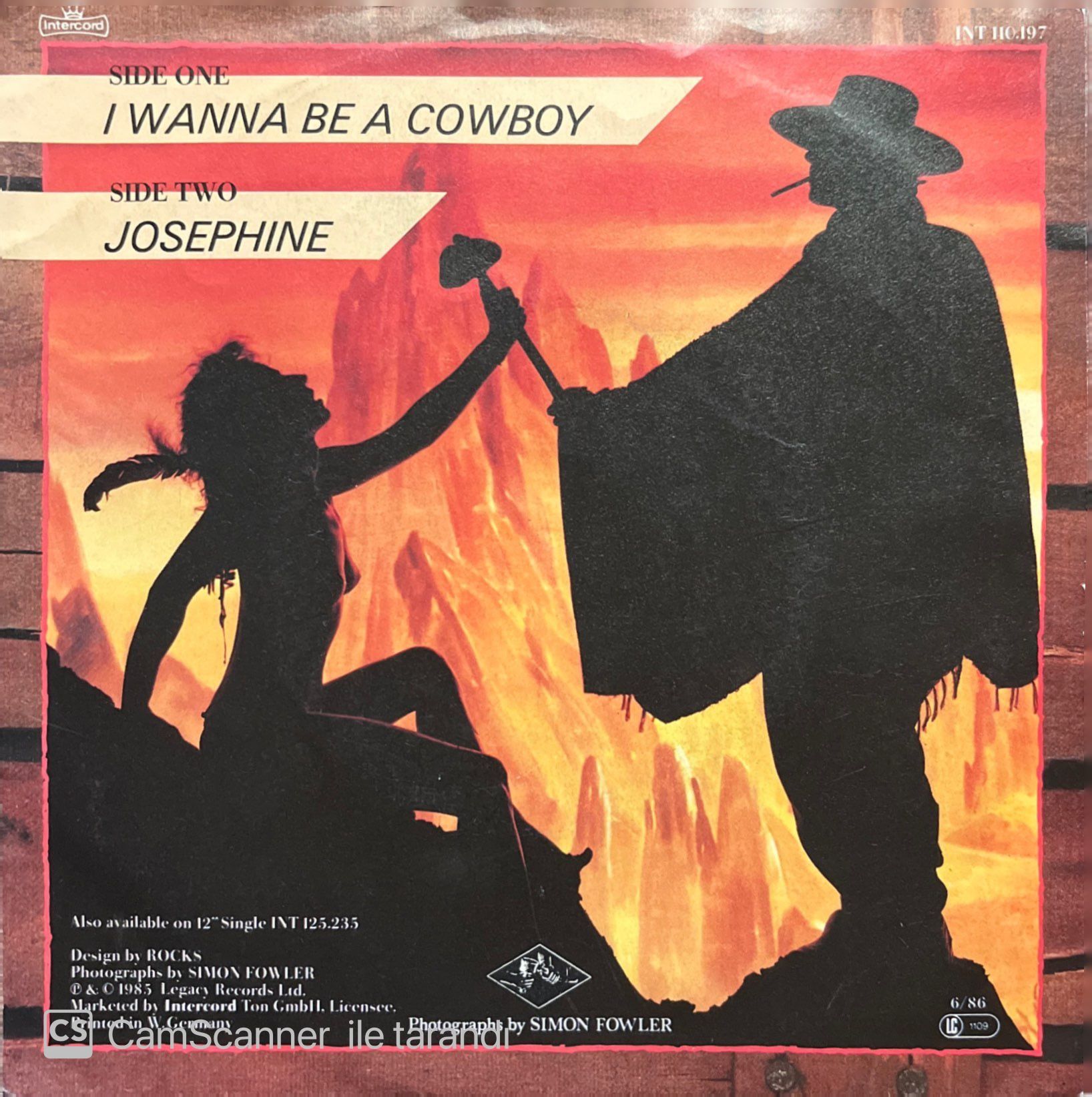 Boys Don't Cry I Wanna Be A Cowboy 45lik Plak