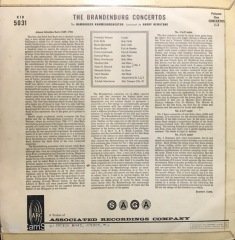 Bach Brandenburg Concertos LP Klasik Plak