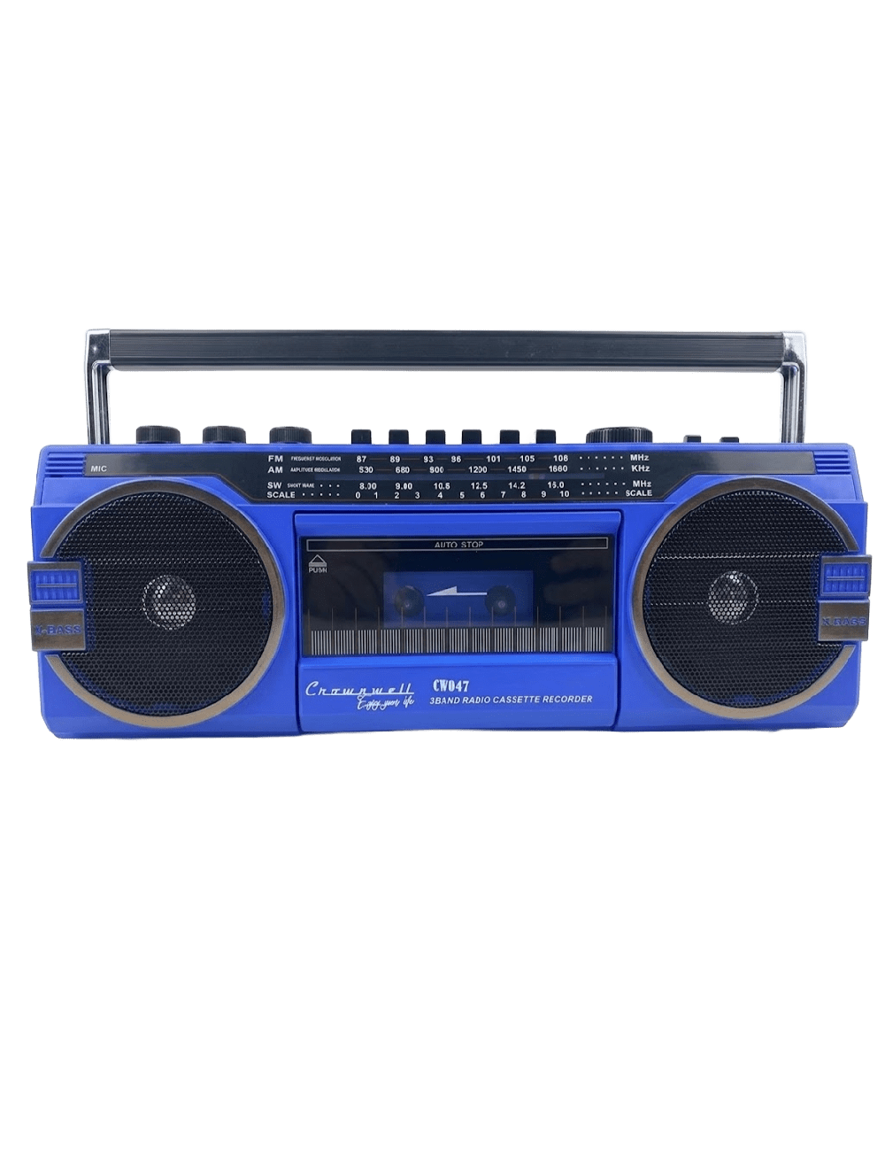 Crownwell Kasetçalar Bluetooth'lu Nostaljik Kasetçalar ve Radyo Mavi Renk