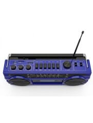 Crownwell Kasetçalar Bluetooth'lu Nostaljik Kasetçalar ve Radyo Mavi Renk