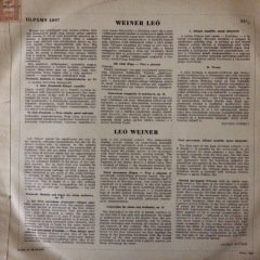 Weiner Leo Concertino Op.15 LP Plak