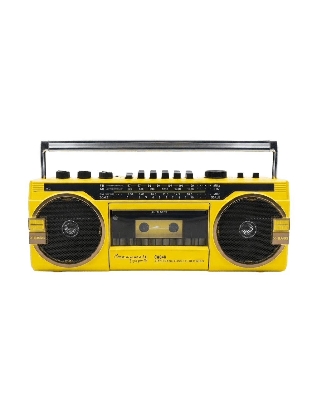 Crownwell Kasetçalar Bluetooth'lu Nostaljik Kasetçalar ve Radyo Sarı Renk