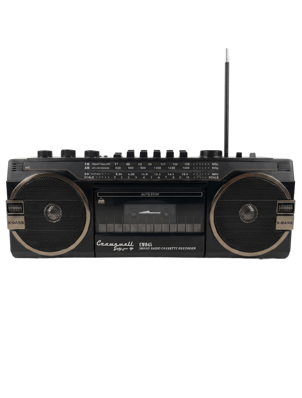 Crownwell Kasetçalar Bluetooth'lu Nostaljik Kasetçalar ve Radyo Siyah Renk