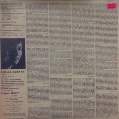 Emilia Csanky Bach Haendel Vivaldi Marcello LP Plak