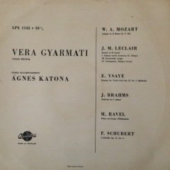 Vera Gyarmati Violin Concerto LP Plak