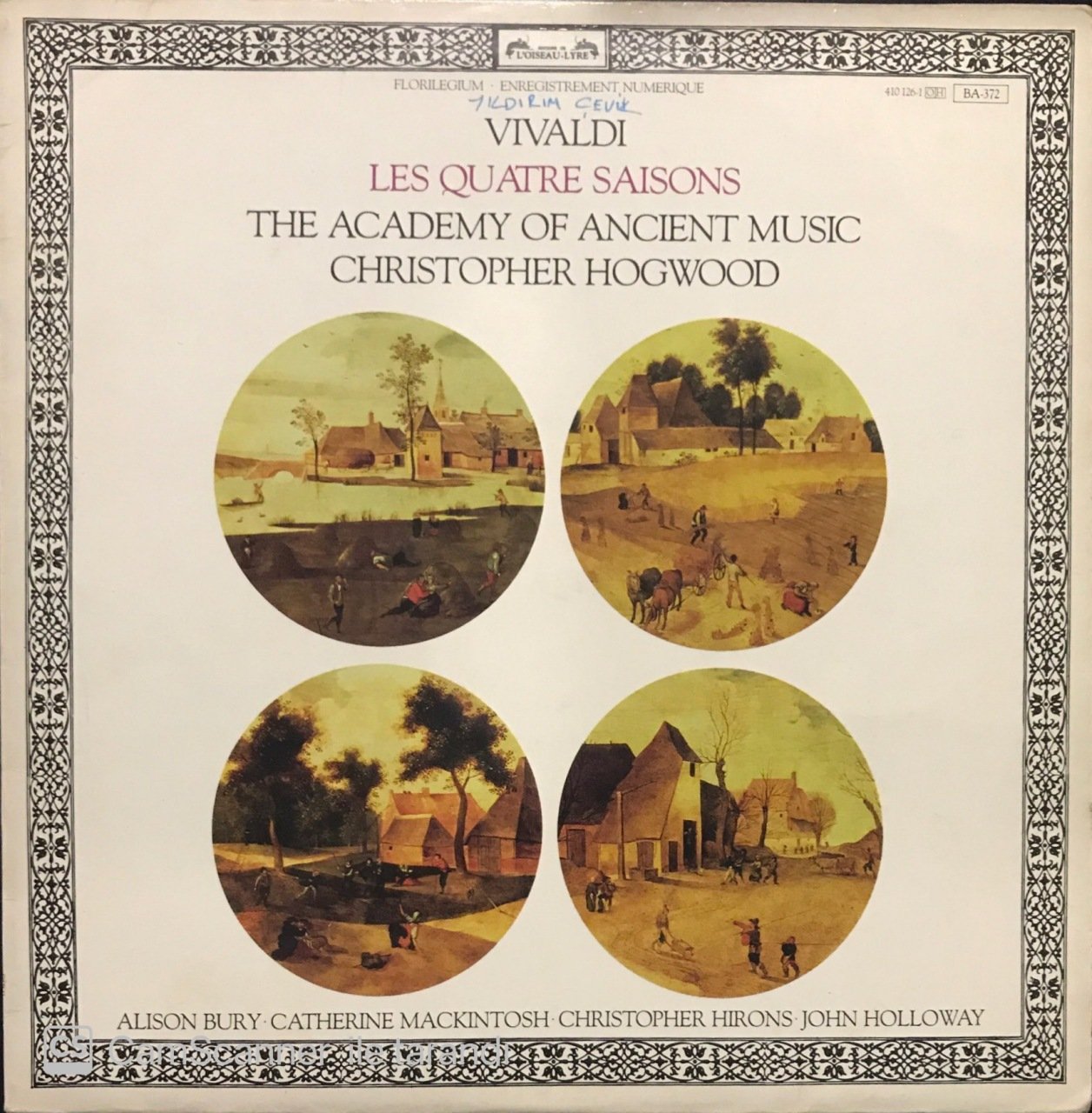 Vivaldi Les Quatre Saisons The Four Seasons LP Klasik Plak