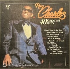 Ray Charles 40 Greatest Hits 3 LP Box Set Plak
