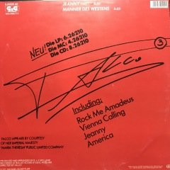 Falco Jeanny Maxi Single LP Plak