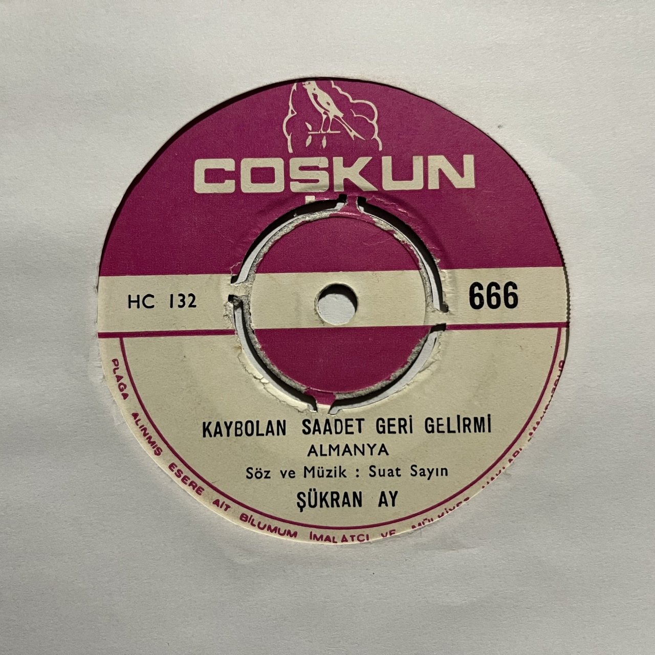 Şükran Ay Kaybolan Saadet Gelirmi 45lik Plak