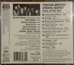 Tyrone Brown String Sextet Song Of the Sun CD