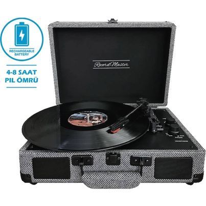 *ÜCRETSİZ KARGO Record Master ST14012 Retro Pikap Bluetooth ve Şarj Özellikli Özel Dış Kaplama Retro Pikap 33, 45, 78 Devir