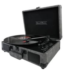 *ÜCRETSİZ KARGO Record Master ST14012 Gri-Siyah Retro Pikap Bluetooth ve Şarj Özellikli Özel Dış Kaplama Retro Pikap 33, 45, 78 Devir