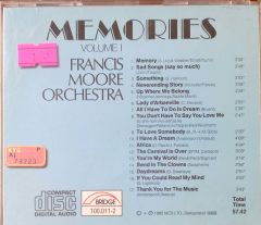 Memories Volume 1 Francis Moore Orchestra CD